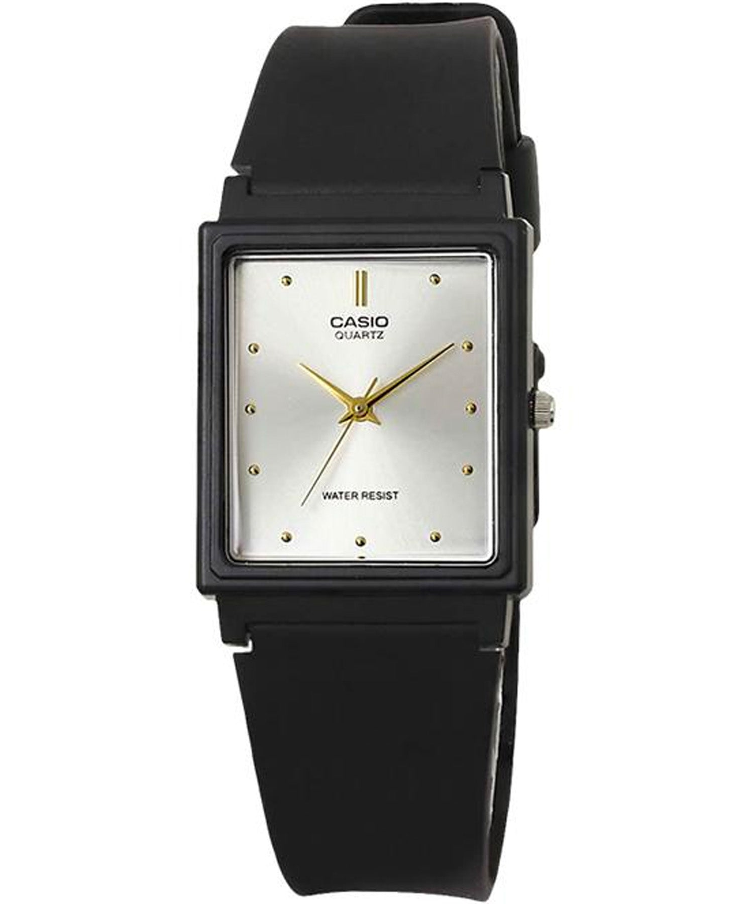 Casio, Men’s Watch Analog, Silver Dial Black Resin Band, MQ-38-7ADF