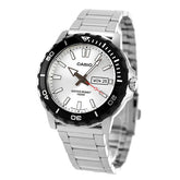 Casio Men's Watch Analog Silver Dial with Silver Stainless Steel Band, MTD-125D-7AVDF