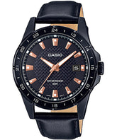 Casio, Men’s Watch Analog, Black Dial Black Leather Band, MTP-1290BL-1A2V