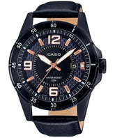 Casio, Men’s Watch Analog, Black Dial Black Leather Band, MTP-1291BL-1A2V