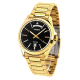 Casio Men's Watch Analog Black Dial With Gold Stainless Steel Band, MTP-1370G-1AVDF