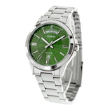 Casio Men's Watch Analog Green Dial With Stainless Steel Band, MTP-1381D-3AVDF