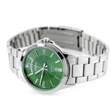 Casio Men's Watch Analog Green Dial With Stainless Steel Band, MTP-1381D-3AVDF