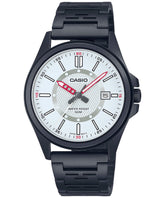 Casio, Men's Analog Watch, White Dial Black Stainless Steel Band, MTP-E700B-7EVDF