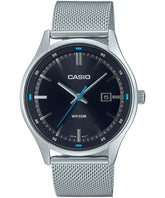 Casio, Men's Watch Analog, Black Dial Silver Stainless Steel Mesh Band, MTP-E710M-1A