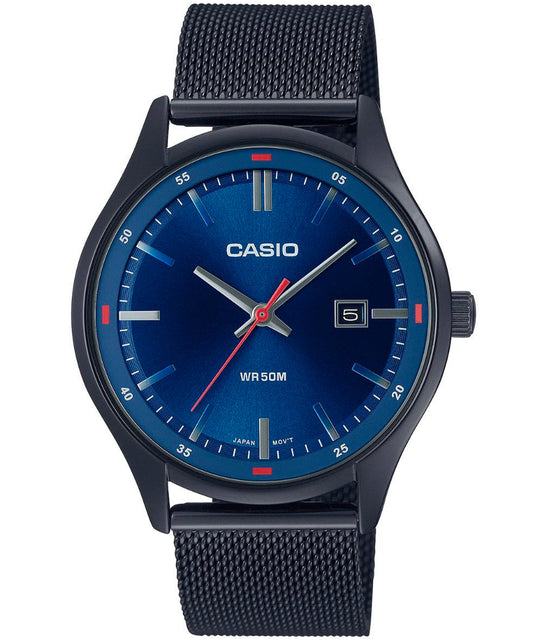 Casio men analog watch, blue dial with comfortable strap, model CS-MTP-E710MB-2, Bahrain