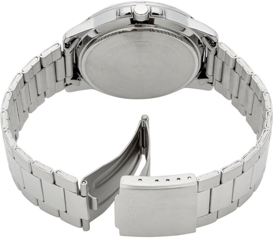 Casio Men's Watch Analog, Blue Dial Silver Stainless Steel Strap, MTP-VD01D-2EVUD