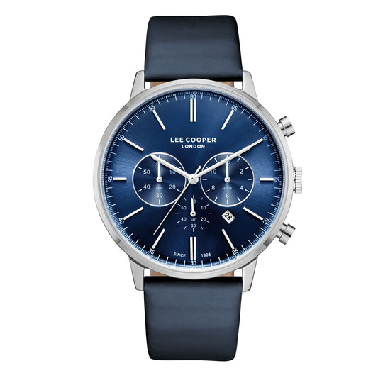Lee Cooper, Men's, Analog Watch, Blue Dial, with Leather Band, LE-LC08043.399