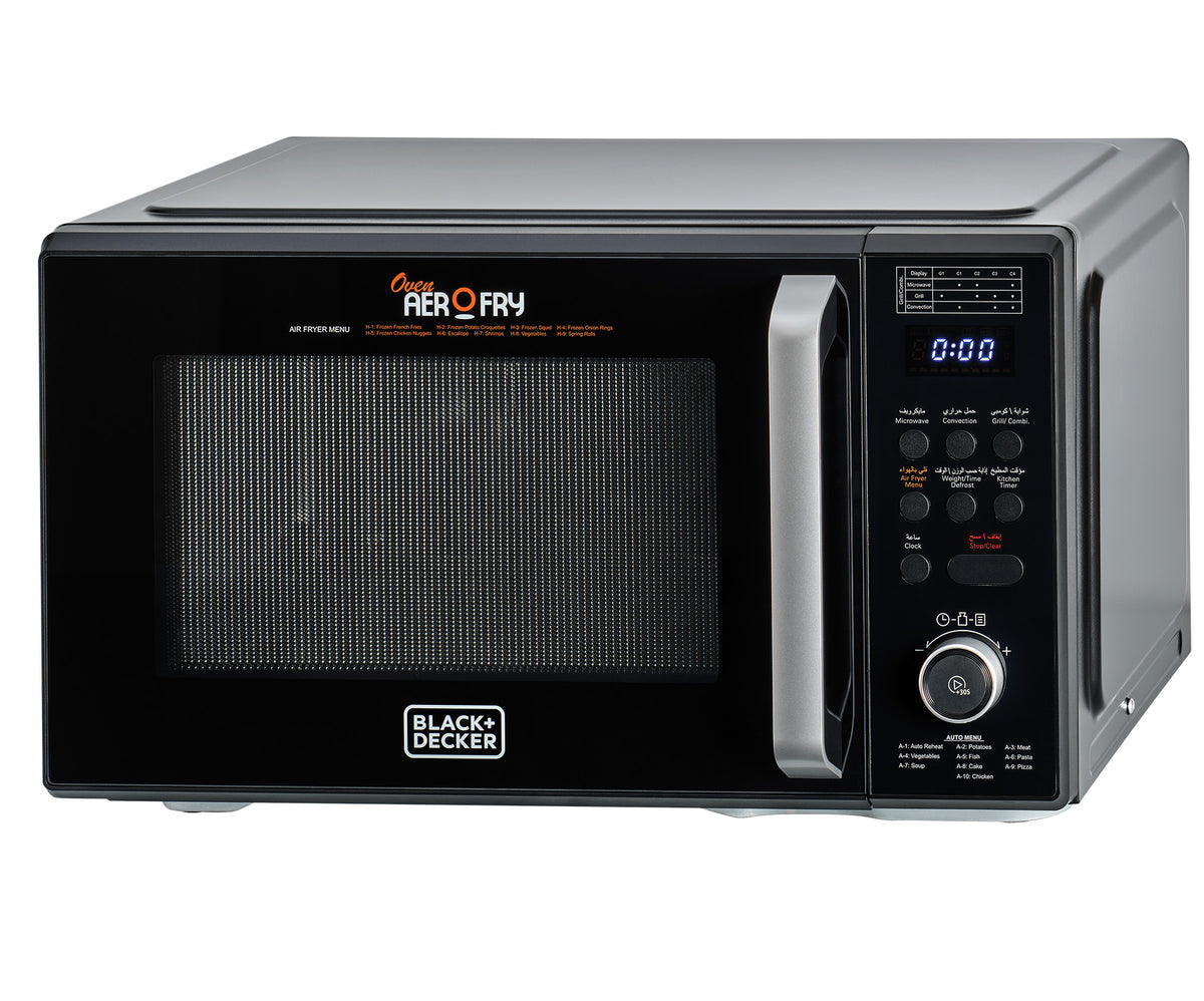 Black+Decker,29 Litres Oven Aerofry, 4 in 1 Microwave, Grill, Convection, Airfryer, MZAF2910