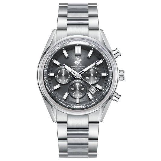 Beverly Hills Polo Club, Men's, Analog Watch, Silver Dial, with Stainless Steel Band, BH-BP3781X.350