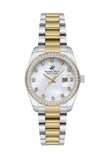 Beverly Hills Polo Club Women's Watch Analog White Dial with Silver Gold Stainless Steel Band, BP3596X.230