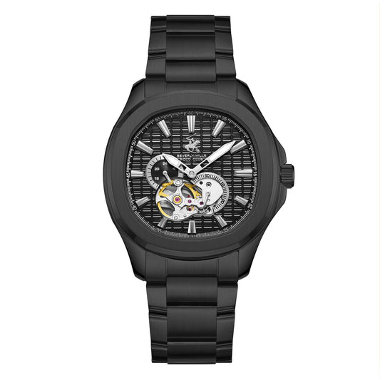 Beverly Hills Polo Club, Men's, Analog Watch, Black Dial, with Stainless Steel Band, BH-BP3728X.650