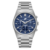 Beverly Hills Polo Club Men's Watch Analog Blue Dial with Silver Stainless Steel Band, BP3744X.390