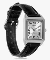 Casio Women's Watch Analog, Silver Dial Black Leather Strap, LTP-V007L-7B1UDF product image