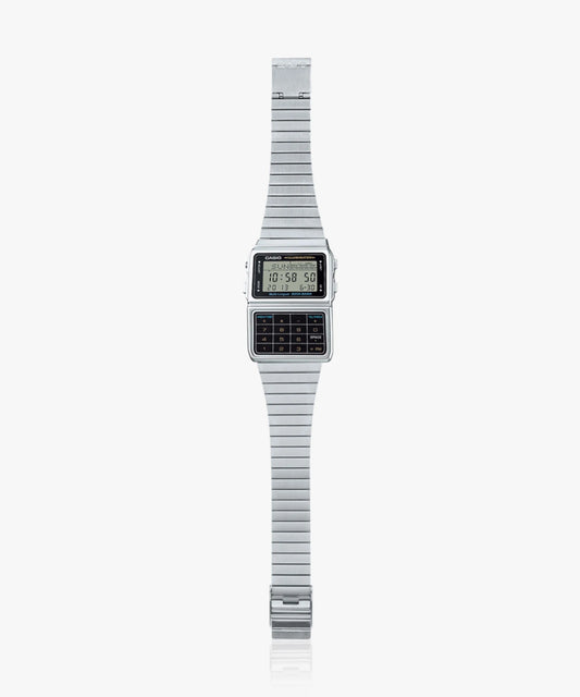 Casio Men's Watch Digital, Black Dial Silver Stainless Steel Strap, DBC-611-1DF