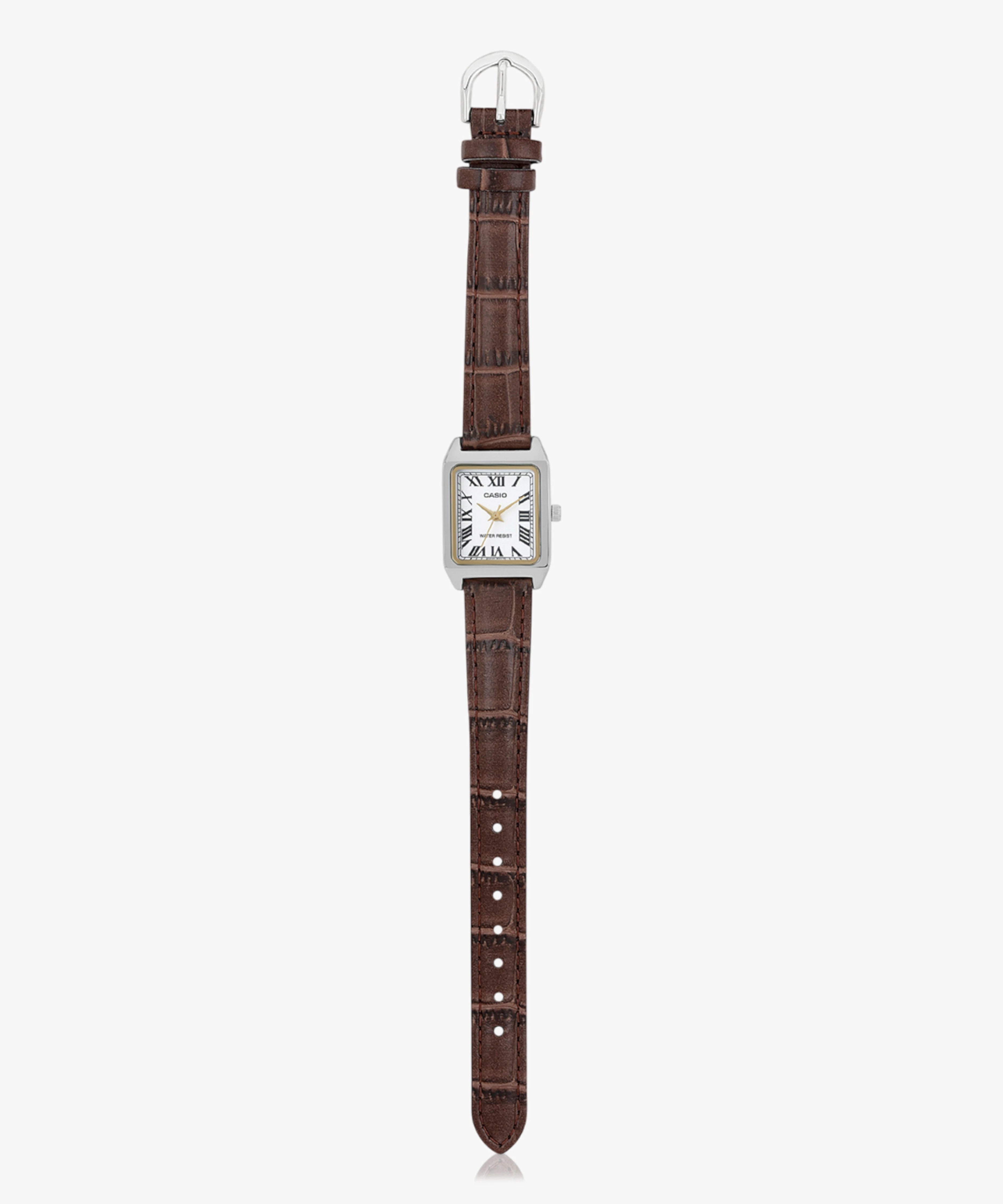 Casio Women's Watch Analog, White Dial Brown Leather Strap, LTP-V007L-7B2UDF product image