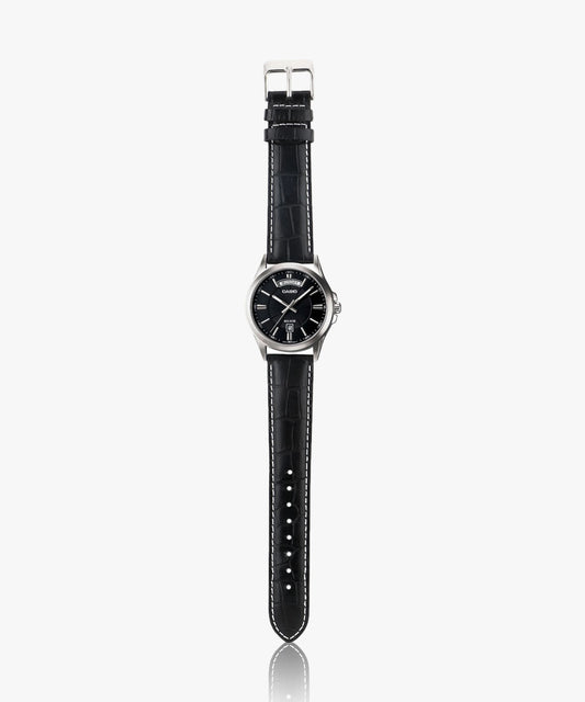Casio Men's Watch Analog, Black Dial Black Leather Strap, MTP-1381L-1AVDF product image