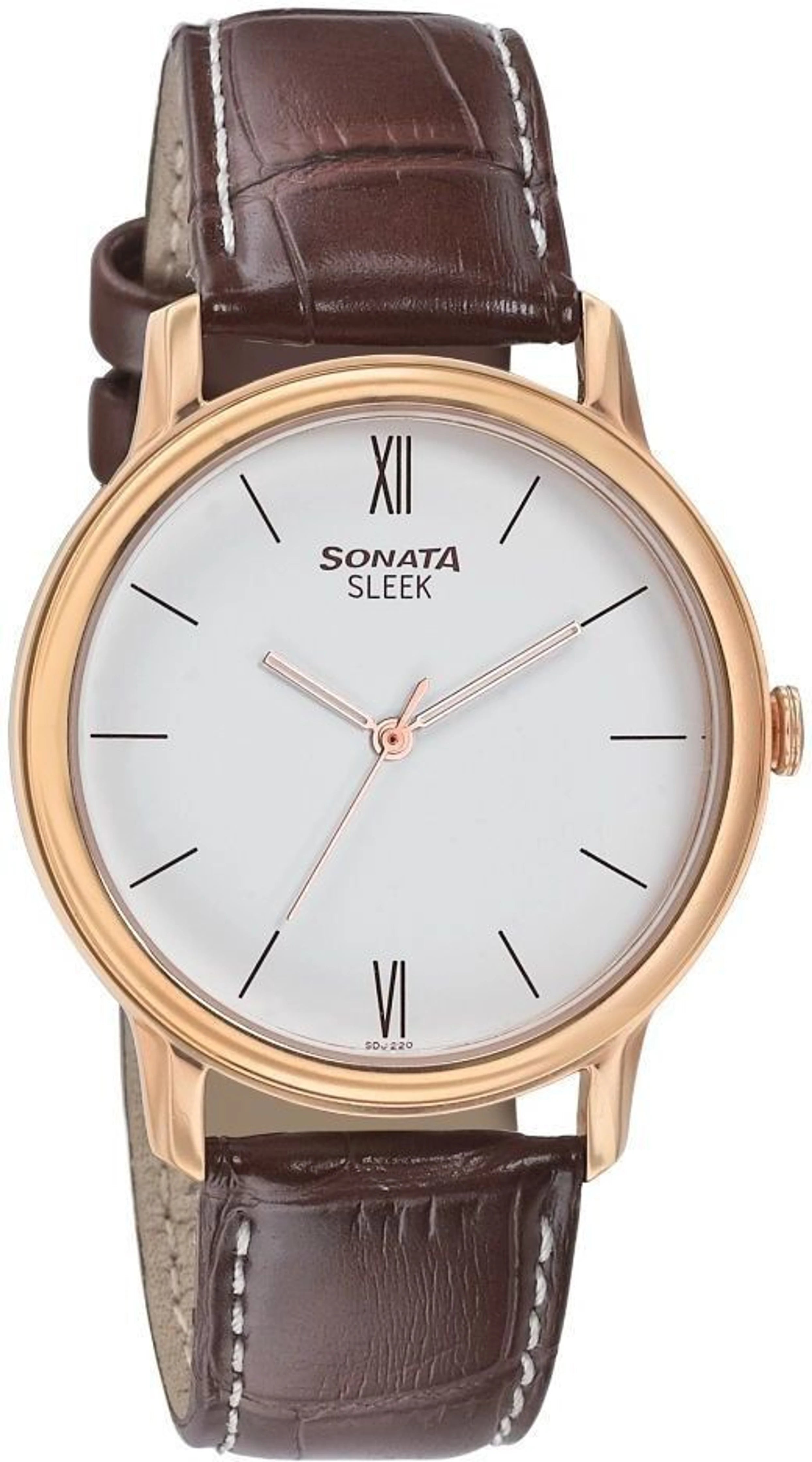 Sonata, Men, Analog, Watch, White Dial, Leather Strap, 1141YL07