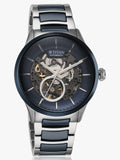 Titan Ceramic Fusion Automatic Men's Watch with Blue Dial and Silver Dual-Toned Stainless Steel,90174KD02_NEW