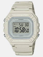 Casio Unisex Watch Digital, Beige Dial Beige Resin Strap, W-218HC-8AVDF