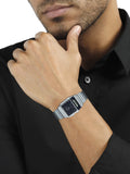 Casio Unisex Watch Analog Digital Display, Dual Time Stainless Steel Grey Ion Plated Band , AQ-800E-1ADF