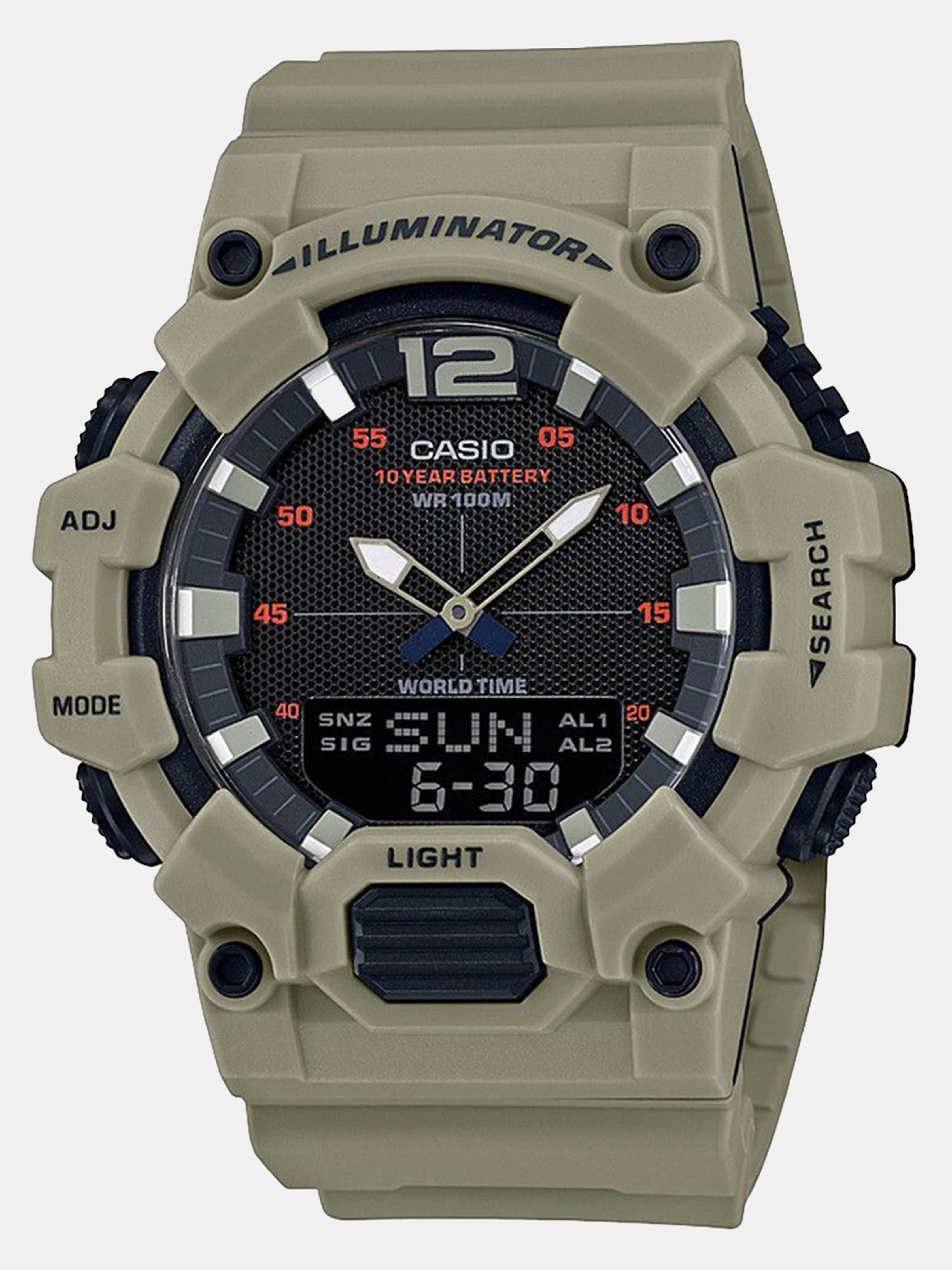 Casio Men's Watch Analog & Digital Combo, Black Dial Green Resin Strap, HDC-700-3A3VDF product image