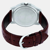 Casio Men's Watch Analog, Black Dial Brown Leather Strap, MTP-VD01L-1BVUD