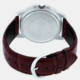 Casio Men's Watch Analog, Black Dial Brown Leather Strap, MTP-VD01L-1BVUD