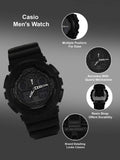 G-Shock Men's Watch Digital & Analog Combo, Black Dial Black Resin Band, GA-100-1A1DR