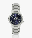 Seiko Men's Mechanical Watch Analog, Blue Dial Silver Stainless Band, SNKE51J