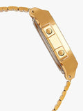 Casio Unisex Watch Vintage Collection Digital, Gold Dial Gold Stainless Steel Strap, A168WG-9WDF