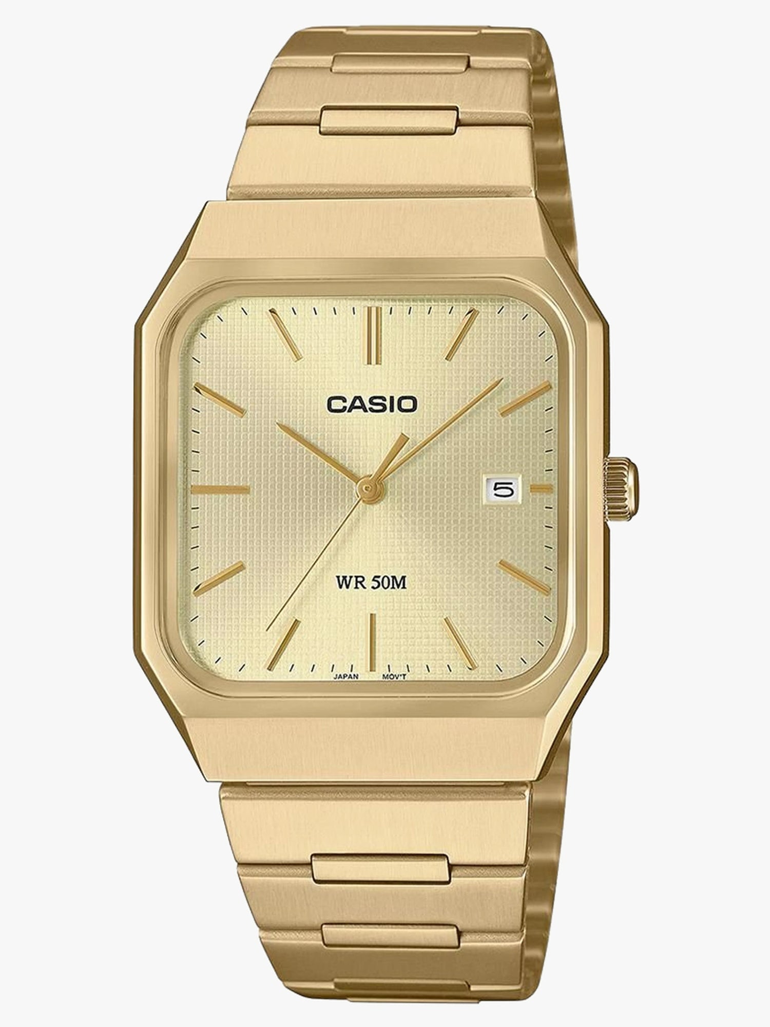 Casio Men's Analog Watch, Gold Dial With Gold Stainless Steel Band, MTP-B185G-9AVDF product image