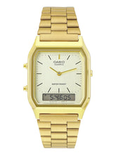 Casio Men's Watch Analog & Digital Combo, Gold Dial Gold Stainless Steel Strap, AQ-230GA-9DMQD