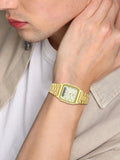 Casio Men's Watch Analog & Digital Combo, Gold Dial Gold Stainless Steel Strap, AQ-230GA-9DMQD