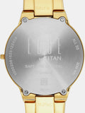 Titan Edge Gleam Quartz Analog Women's Watch With Green Dial And Gold Stainless Steel Strap, 2734YM03