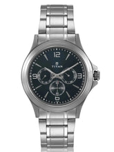 Titan Men's Watch Classique Collection Analog, Blue Dial Silver Stainless Strap, 1698SM02