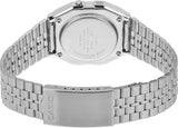 Casio Men's Watch Vintage Collection Digital, Black Dial Silver Stainless Steel Strap, A159W-N1DF