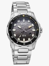 Titan Zero Hour 10067KM01 Black dial Silver 316L stainless steel solid-link bracelet men's diver watch