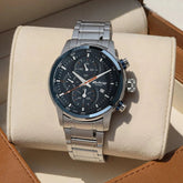 Titan Men's Watch Blue Dial Silver Stainless Steel Strap Watch, 90086KM01