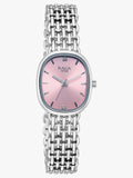 Titan Raga Spotlight Women's Quartz Analog Watch, Pink Dial, Silver Metal Strap, TI-95430SM01