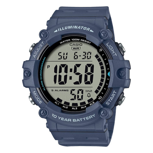 Casio Men's watch Digital, Black Dial Blue Resin Strap, AE-1500WH-2AVDF