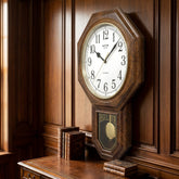 Rhythm Value Added Musical Wall Clock | Westminster Chime & Striking, Pendulum | Marble Grain, CMJ443NR06