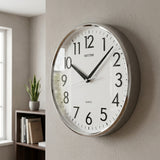 Rhythm Basic Wall Clock | 3D Numerals | Silver, CMG716BR19