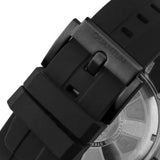 Quantum Men's Watch Analog Black Dial with Black Silicone Band, PWG560.661