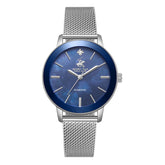 Beverly Hills Polo Club Women's Watch Analog Blue Dial with Silver Stainless Steel Band, BP3734C.390