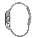 Quantum Men's Chronograph Watch Analog Black Dial with Silver Stainless Steel Band, PWG993.350