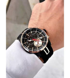 Quantum Men's Watch Analog Black Dial with Black Silicone Band, PWG560.661