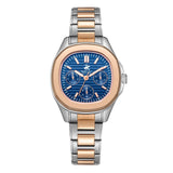 Beverly Hills Polo Club Women's Watch Analog Blue Dial with Silver Gold Stainless Steel Band, BP3700C.590
