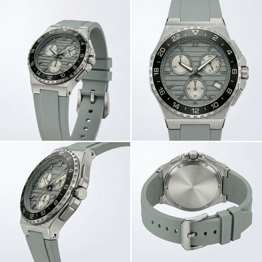 Quantum Men's Chronograph Watch Blue Dial Light Blue Silicone Band, PWG1147.300