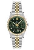 Beverly Hills Polo Club Women's Watch Analog Green Dial with Silver/Gold Stainless Steel Band, BP3169C.270